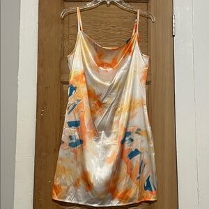 SHEIN Colorful Satin Slip Dress NWOT